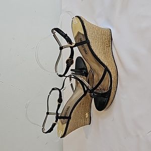 Michael Michael Kors Summer Black Sandle Wedge heels,Size 9